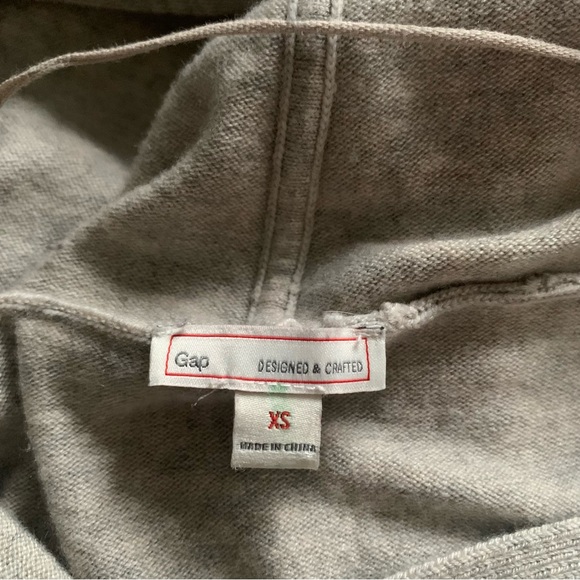 Women’s XS GAP BROOKLYN HOODIE Oatmeal Gray Soft Merino Wool Blend Sweater EXC - Picture 11 of 14